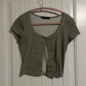 Flower coquette button up top